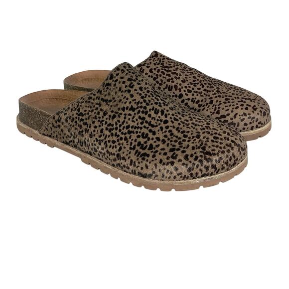 MADEWELL Women’s The Layne Clog Mule in Calf Hair Animal Print size 9